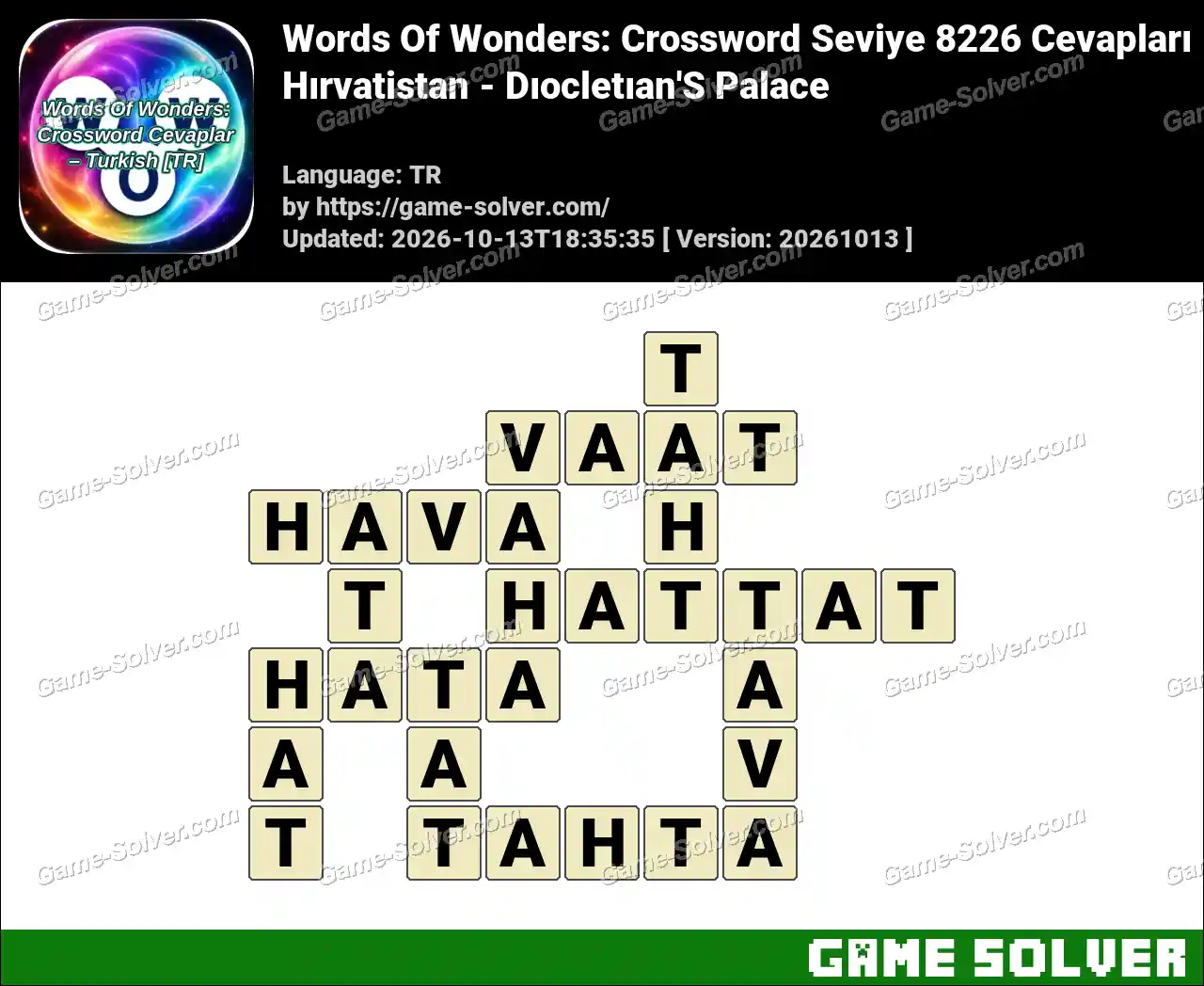 Words Of Wonders: Crossword Seviye 8226 Cevapları – Hırvatistan – Dıocletıan’S Palace